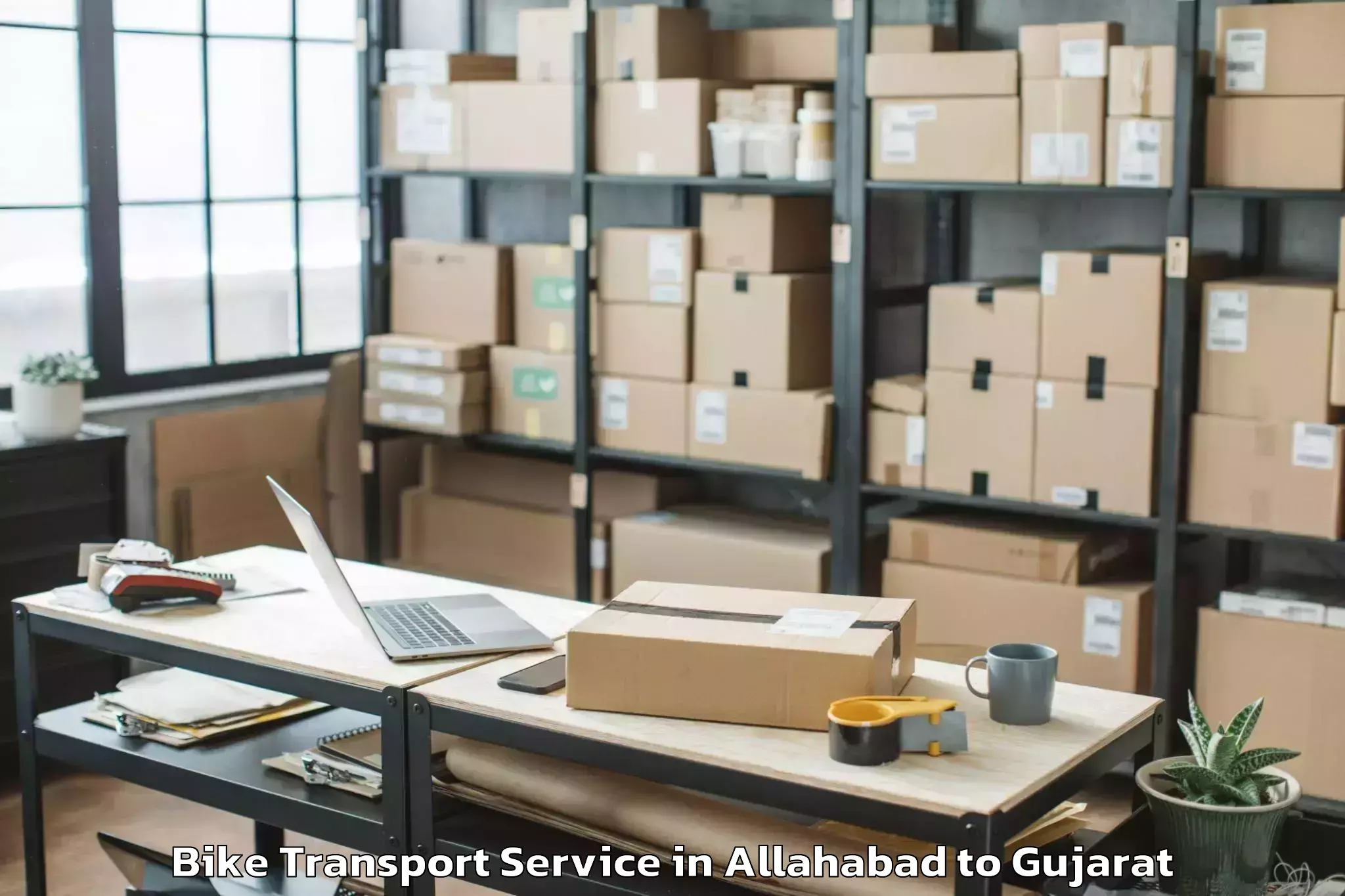 Comprehensive Allahabad to Chotila Bike Transport